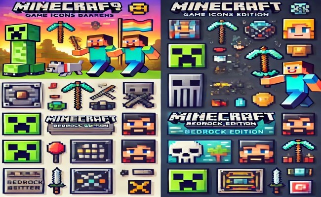 minecraft: bedrock edition (2011) game icons banners